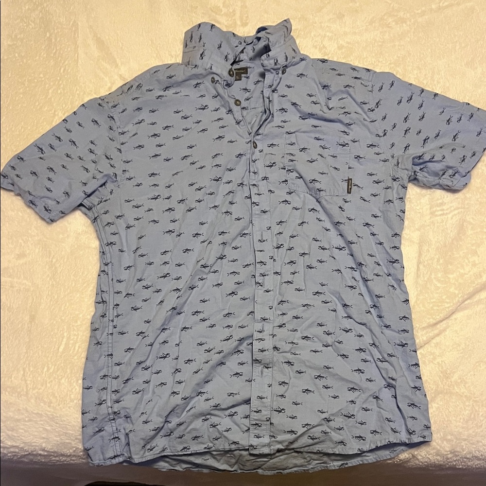 Eddie Bauer Light Blue Casual Shirt with Pattern